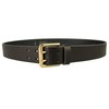 34-38 inch (M), Black, Solid Brass Double Prong Buckle, Mens