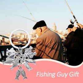 Fish Keychain for Papa Dad Husband Birthday Gifts for Fisherman Fishing Lover Gifts for Women Men Fishing Gifts for Him Her Fishing Enthusiasts Fishing Accessories for Bag Purse Charms