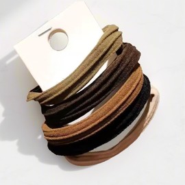 Soft Elastic Hair Ties Set - No Damage for Thick Hair, Seamless Non-Slip Comfortable Elastic Bands for Women, Neutral Colors, No-Crease Holders, Comfort-Fit All Hair Types, 20 per Pack