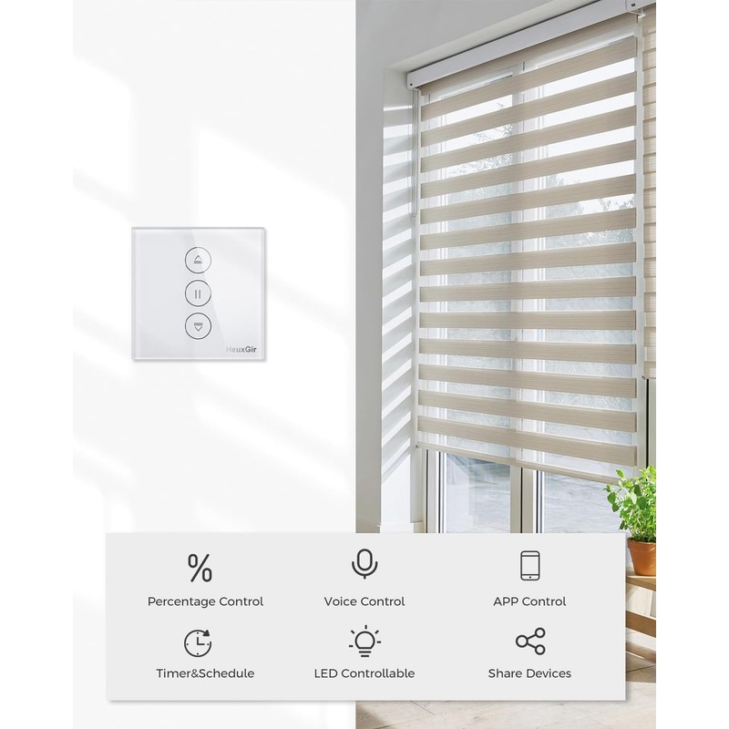 HEUXGIR Alexa Flush-Mounted Roller Shutter Switch, Smart Home Roller Shutter