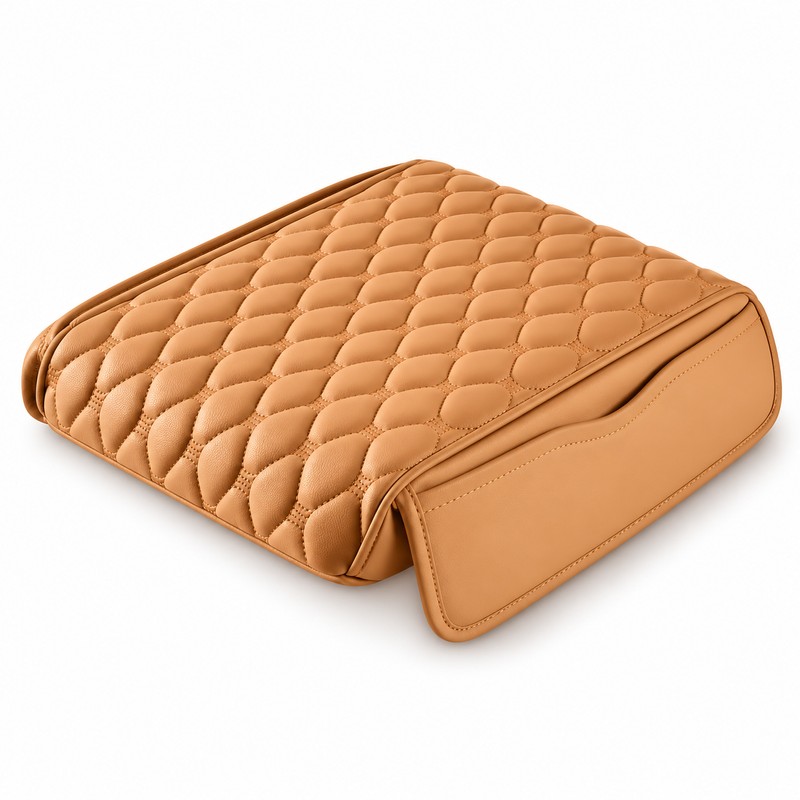 PU Leather Car Armrest Pad for Center Console – Quilted