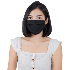 LOFBAZ - Cubiertas faciales de tela de algodón lavables reutilizables con bolsillo de filtro (3 unidades, tamaño mediano)