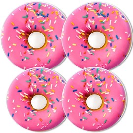 Round Gas Stove Burner Covers Set of 4,Funny Araffe Donut with Pink Frosting and Sprinkles Print Electric Stove Burner Covers,8 Inches and 10 Inches,Metal Stove Top Cover Cooktop Decorative