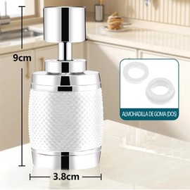 Rociador con Filtro, Cabezal de Ducha de Fregadero de Cocina de 360°, Filtro de Agua de Grifo con 2 Filtros Reemplazables y 1 Arandela, 1 Conector Universal, Elimina Clorofluoruro.