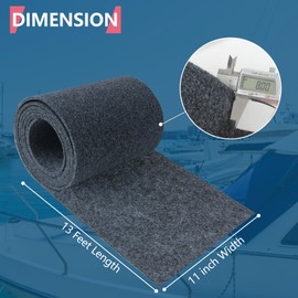 Boat Trailer Bunk Carpet - 13ft x 11in Outdoor Polyester Marine Bunk Carpet, Boat Bunk Carpet, Jet Ski Bunk/Boat Trailer Carpet, Boat Bunk Board Carpet for Boats Trailers or Jet Ski Ramps,Dark Gray