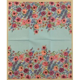 TWO Blue Watercolor Paper Napkins Decoupage Hostess Floral Flowers Summer Spring