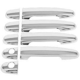 LUJUNTEC Exterior Door Handle Covers Compatible with 2003-2012 for Toyota Matrix,2001-2011 for Toyota RAV4,2005-2008 for Toyota Solara,2007-2011 for Toyota Yaris, 4PCS Door Handle Protector,Chrome
