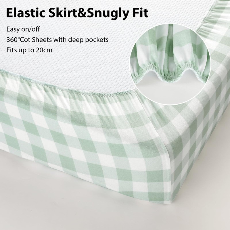 FIEMOL Cot Bed Sheets 140 x 70cm Fitted, 3 Pack