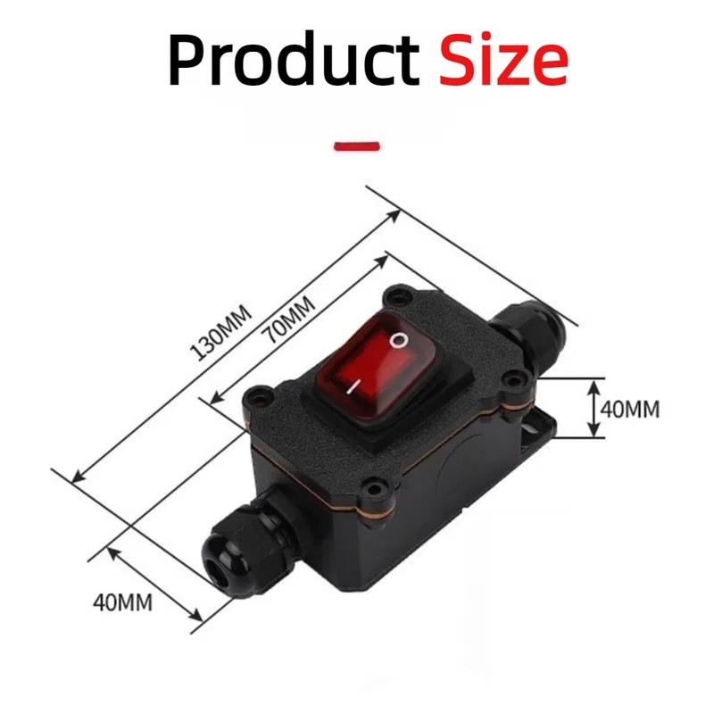 Inline Cable Switch IP66 Waterproof AC220V Switch with Mini Screwdriver