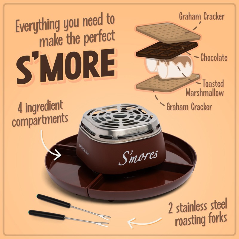 Nostalgia Tabletop Indoor Electric S'mores Maker - Smores Kit With