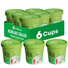 Hethstia Konjac Noodle Salad with Wasabi Sesame Dressing, 6-Pack Ready-to-Eat Shirataki Noodle Salad Cup – Just Mix & Serve, Low-Carb, Gluten-Free, Keto, Pre-Packaged Healthy Meal