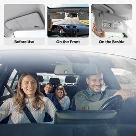 Left Driver Side Beige Sun Visor Fit for Toyota RAV4 2006-2013, Sunvisor Replacement for 74320-42501-B2, with Makeup Mirror and Light on The Car