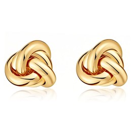 Women's Golden Earrings, Knot Golden Earrings, Vintage Statement Earring, Dangle Earring, Women's Knot Drop, Fashion Jewellery Gift for Women, Stainless Steel, No Gemstone