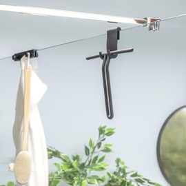bremermann Shower Squeegee Set, Shower Squeegee with Wall Mount, Window Squeegee (dark gray)
