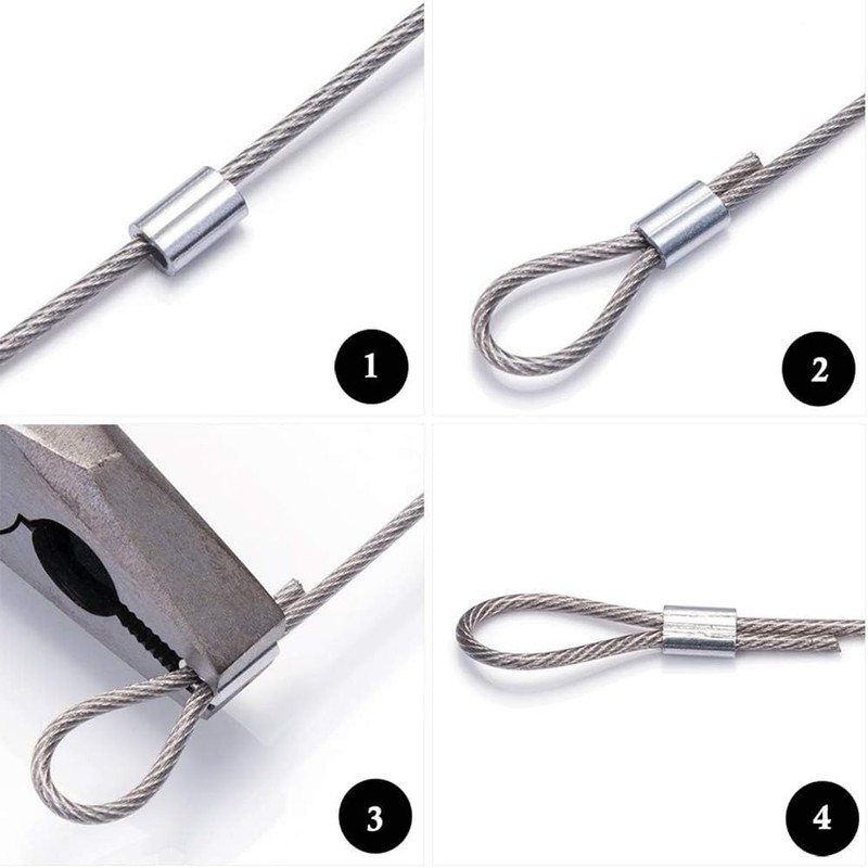Kitchen Dreams Aluminium Clamp Ring for 2mm Ropes and Cables