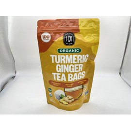 FGO Organic Turmeric Ginger Tea - Eco-Conscious Tea Bags - 100 Count
