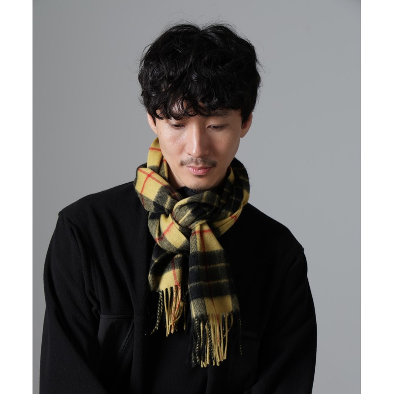 Nano Universe 668-4241202 Men's Soft Cashmere Blend Check Scarf, 060