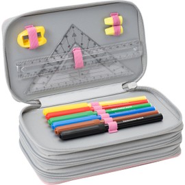 EBERHARD FABER Triple Decker 577474 Pencil Case with 36 Writing Utensils Cat with 3 Zips