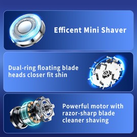 Mini Electric Shaver, Compact Electric Razor for Men Women, USB-C Rechargeable Mini Shaver, Waterproof Portable Shaver, Powerful Men's Shaver, Cordless Shaver for Travel Home Business Trip (Red)