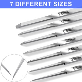 DULIWO Prime Model Scriber Gundam Resin Carved Scribe Line Hobby Cutting Tool Chisel, 7 Model Chisel Blades (0.1/0.2/0.4/0.6/0.8/1.0/2.0mm) with Rubber Cap + Carving Masking Tape 3mmx20m (Black)