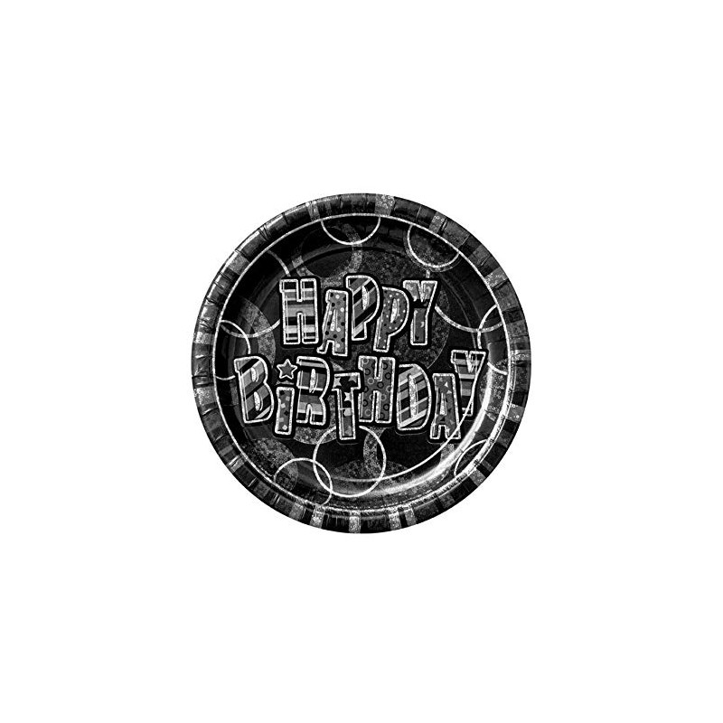 Unique Party 28475 - 23cm Prism Glitz Black Birthday Party