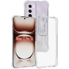 USTIYA Case for Oppo Reno 12 Pro 5G Case Clear TPU Four Corners Protection Cover Transparent Soft