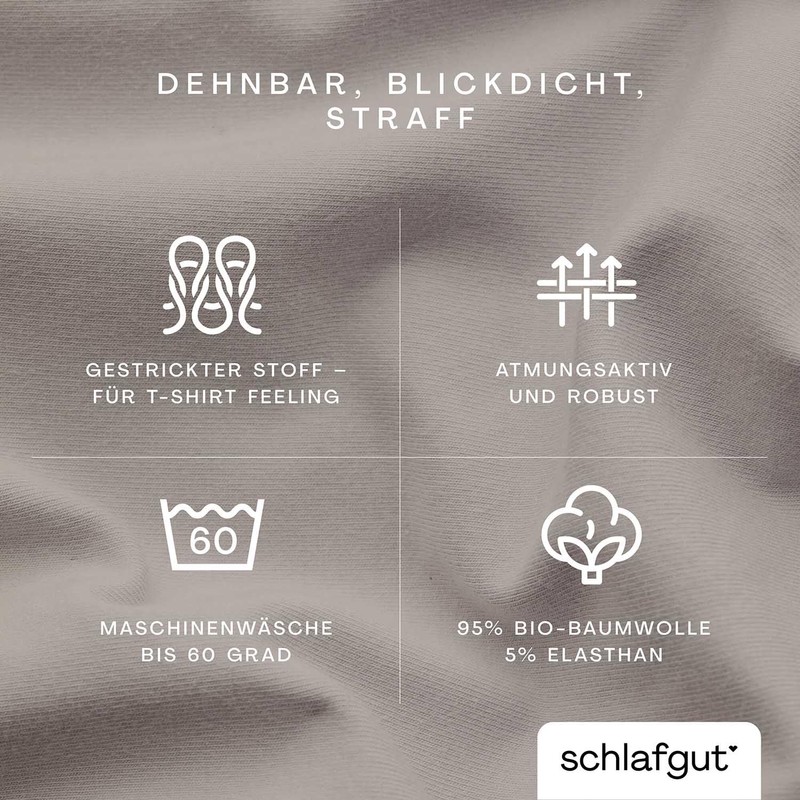 Schlafgut Pure Fitted Sheet 90 x 200 cm to 100
