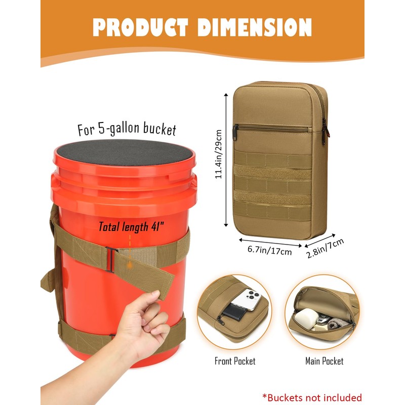 Backpack for 5 Gallon Buckets - Universal Bucket Organizer with