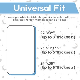 Beberoad Baby Fitted Sheet Mini Cot Fitted Sheet for Bassinet, Side Cot, Pack of 2, 97 x 61 x 15 cm, Baby Fitted Sheet for Girls and Boys, 100% Cotton