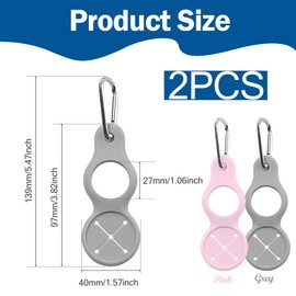 Pink and Grey Gourd-Shaped Water Bottle Clip with Carabiner, 2pcs - Easy Clip On Water Bottle Holder for Walking Travel and Outdoor Activities, Small Carabiner Clips for Convenient Carrying