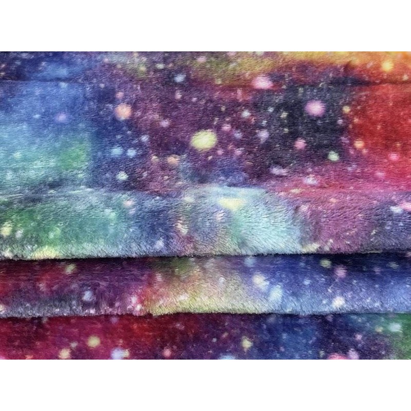 Super Soft Cuddle Fleece Fabric Material Galaxy 1MTR