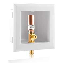 AquaNeurk Ice Maker OutLet Box With Copper Water Hammer Arrestor,1/2 Inch F1807 Pex Crimp Inlet x 1/4 Inch OD Compression Outlet,1/4 Turn Ball Vavle Outlet Box For Refrigerator,Water Dispenser