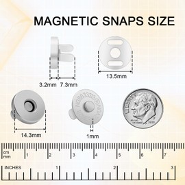 CooBigo 24Sets Magnetic Snaps for Purse Closures 14mm Magnetic Fastener Replacement Kit Magnetic Snaps for Purses and Totes Clothing Bag DIY Craft