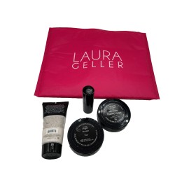 LAURA Geller Boost Of Brilliance 4pc makeup collection NEW+Makeup Bag (TAN)