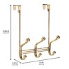 iDesign 3-Double Door Clothes, Towels, or Accessories-Soft Brass Hook Rack