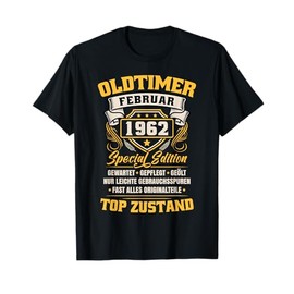 Oldtimer Fertigung February 1962 Funny Birthday Gift T-Shirt