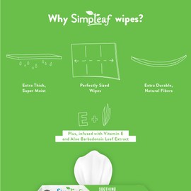 Simpleaf Flushable Wet Wipes | Eco- Friendly, Paraben & Alcohol Free | Hypoallergenic & Safe for Sensitive Skin | Soothing Aloe Vera & Vitamin E Formula | (50-Count) 1 Pack
