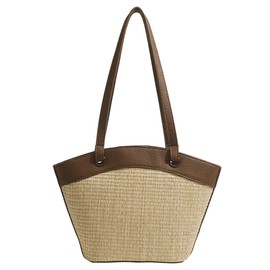 Hzxsny Straw Bag for Women Straw Beach Bag Tote Bag French Retro Shoulder Bag Handbag Summer Woven Hobo Bag 2024 Travel Tote Bags, Brown, Free, Tote