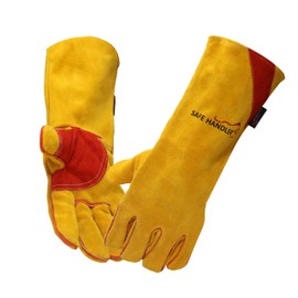 SAFE HANDLER Prime Welding Gloves with Kevlar Thread Protection | Reinforced Thumb and Palm, Heat Resistant for oven, MIG welding, TIG welder, Grill, Fireplace, BBQ, 14 inch, 1 Pair (2 gloves)