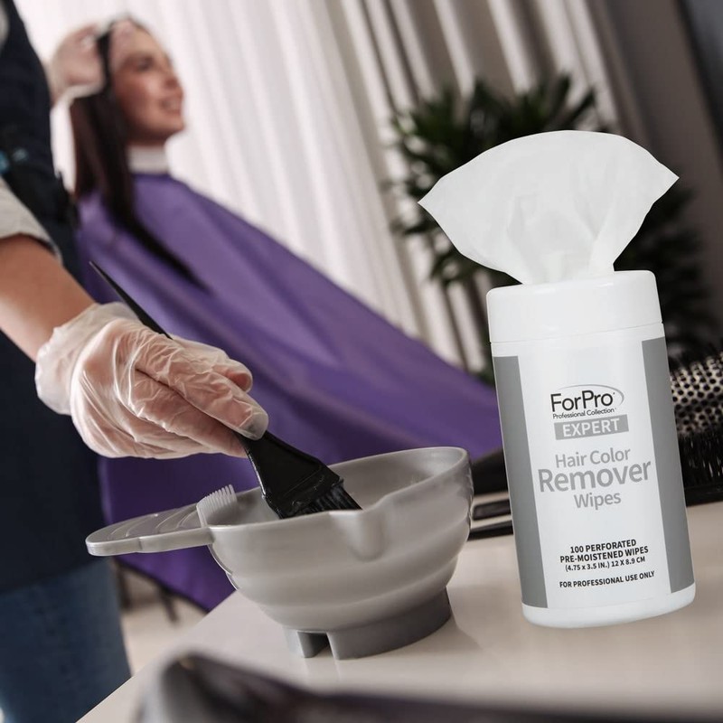 ForPro Professional Collection Expert Hair Color Remover Wipes, Pre-Moistened, Perforated