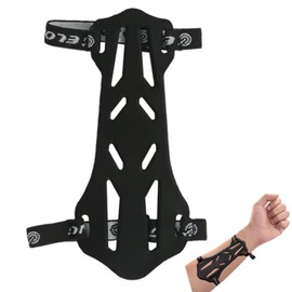 Archery Arm Guards Kids Adult Armguard Forearm Guard Archery Arm Protector with 2 Straps Adjustable Buckles Rubber (Black)