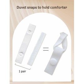 Fizzest Duvet Snaps to Hold Comforter，Duvet Clips Fasteners Inside，Hacks to Keep Duvet Cover in Place，Quilt Clips (16, White)