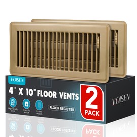 VOISEN Floor Register 4x10, 2 Pack Brown Floor Vent Covers,Heavy Duty Steel Walkable Floor Vents,Vent Covers for Home Floor