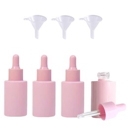 4 Pcs Frosted Glass Dropper Bottles with 3 Funnels, 30ml Leakproof Essential Oil Dropper Bottle Perfume Dispenser Bottle for Essential Oils, Perfumes and Other DIY Liquids