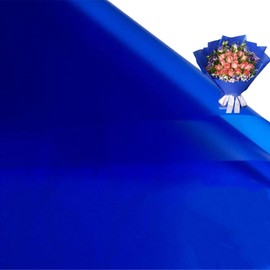 20 Pcs Double Sided Color Flower Wrapping Paper,Waterproof Valentine's Day Bouquet Wrapping Paper 23x23Inch Used for DIY Crafts, Gift Packaging, Flower Shop Bouquet Packaging (Dark Blue)