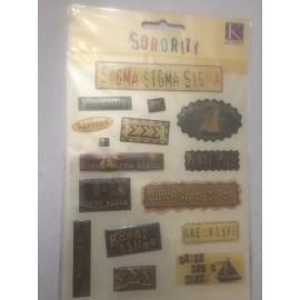 Sigma Sigma Sigma Set of 16 Scrapbook Scrap Book Stickers NEW, RETIRED