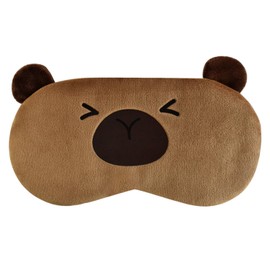 Ulife Mall Cute Water Pig Children's Sleeping Mask, Funny Soft Fluffy Cartoon Capybara Eye Mask, Plush Strawberry Silk Blindfold for Girls, Boys, Women, Men, Party & Travel