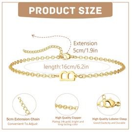 ZENGSING Letter Bracelets Women's Girls Letter Initial Bracelet Adjustable Elegant Bracelets A-Z Capital Initial Charm Bracelet Gold Bracelet Gifts for Women Girls (M)