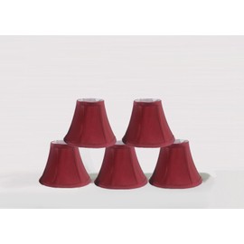 Urbanest 1100630b Chandelier Lamp Shades 6-inch, Bell, Clip On, Burgundy (Set of 5)