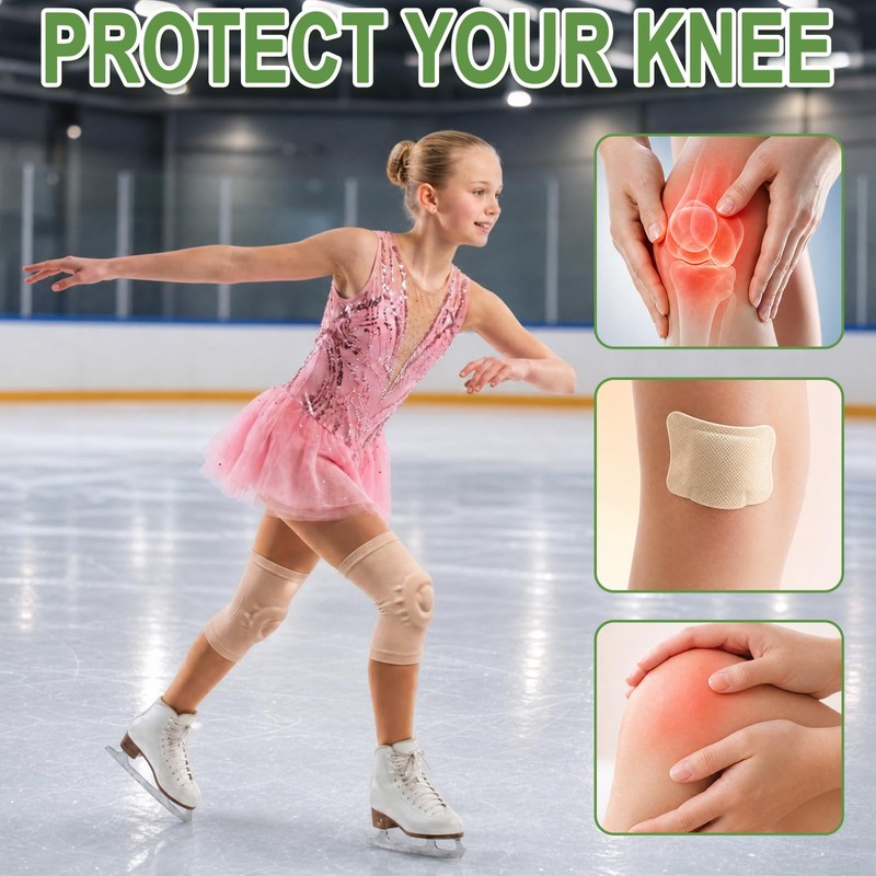 NIKISHAP 1 Pair Gel Knee Pads for Figure Skating &